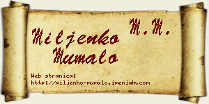 Miljenko Mumalo vizit kartica